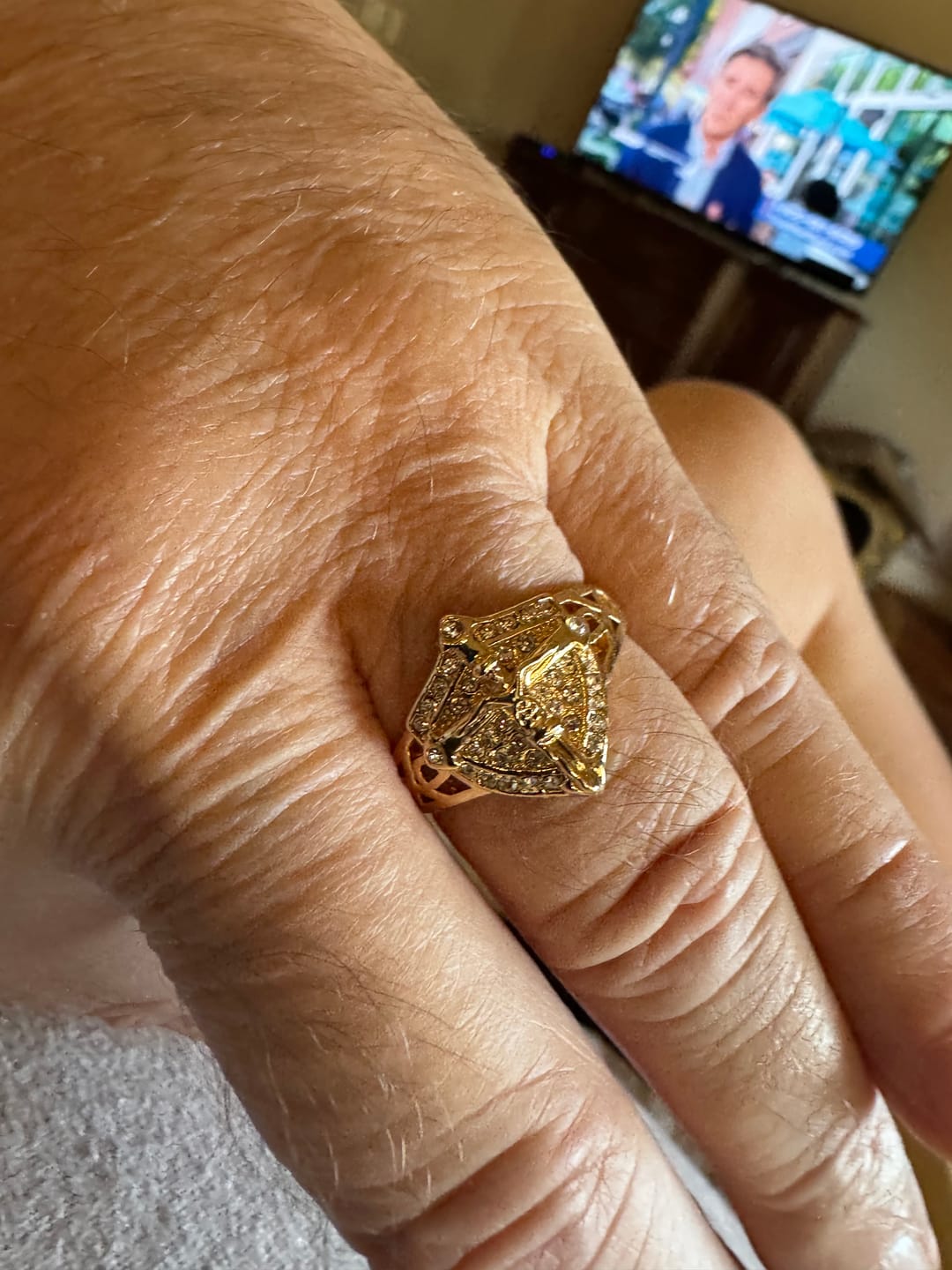Customer photo review of FREE Today: Divine Shield Crucifix Luxurious Ring: A Bold Testament of Faith and Devotion