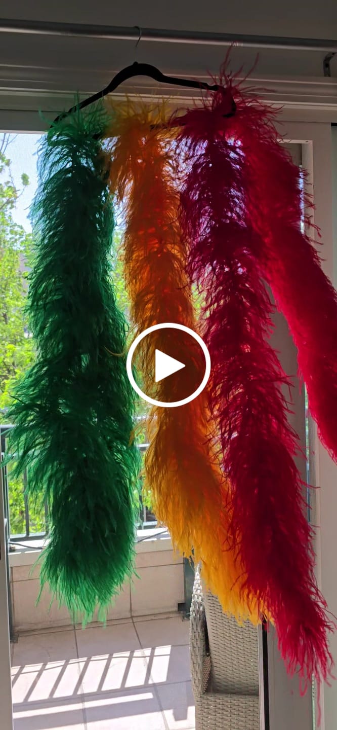 Customer video review of Ostrich Feather Boa - 4Ply