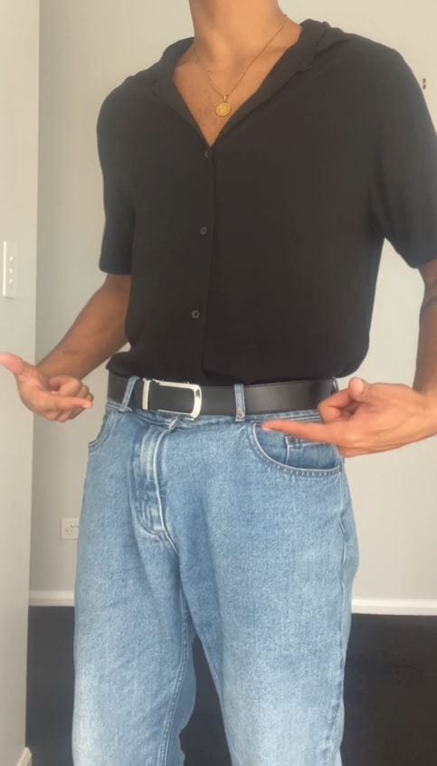 Customer photo review of Silver | Genuine Leather Belt