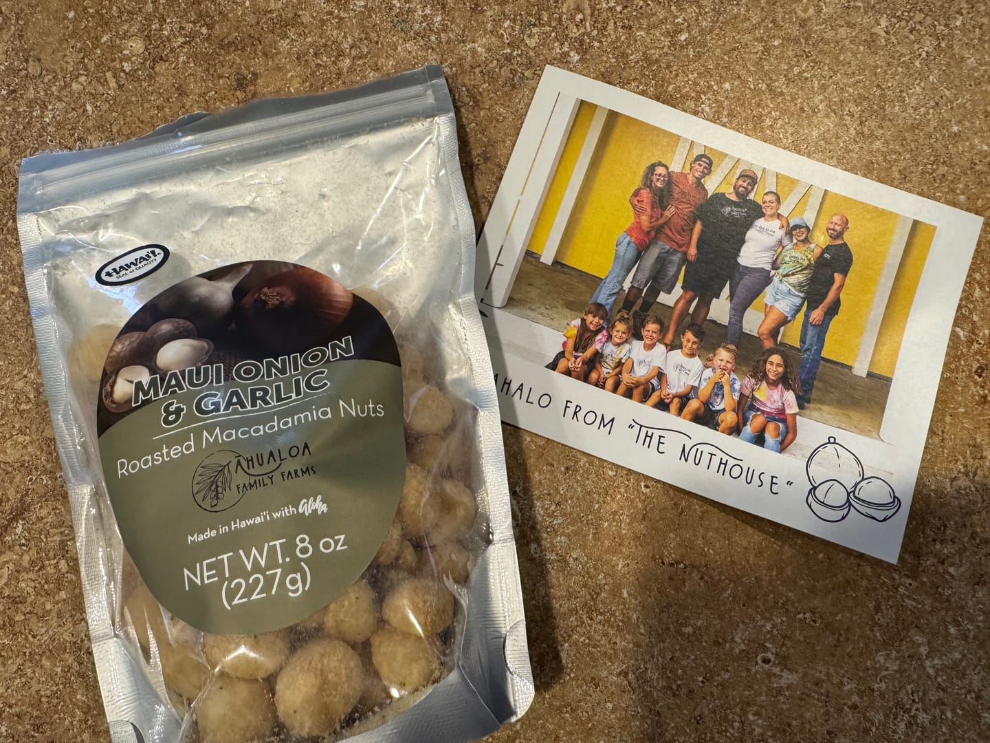 Customer photo review of Maui Onion & Garlic Macadamia Nuts