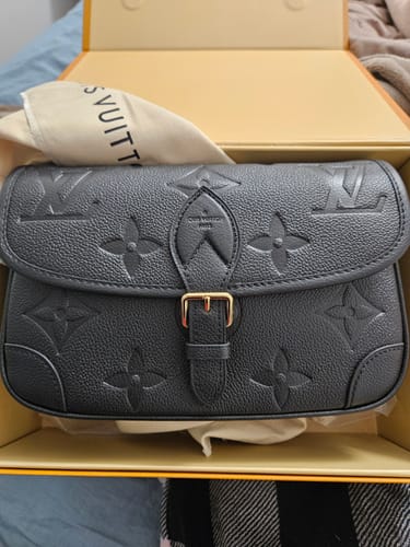 Customer photo review of diane 24 brown monogram canvas white fleece