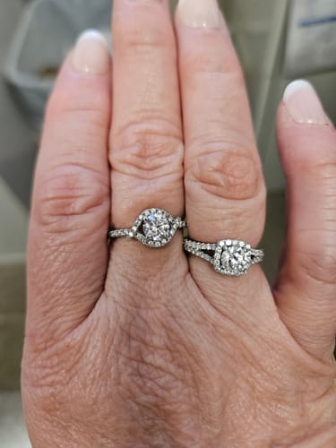 Customer photo review of Woven Halo CZ Ring in Sterling Silver