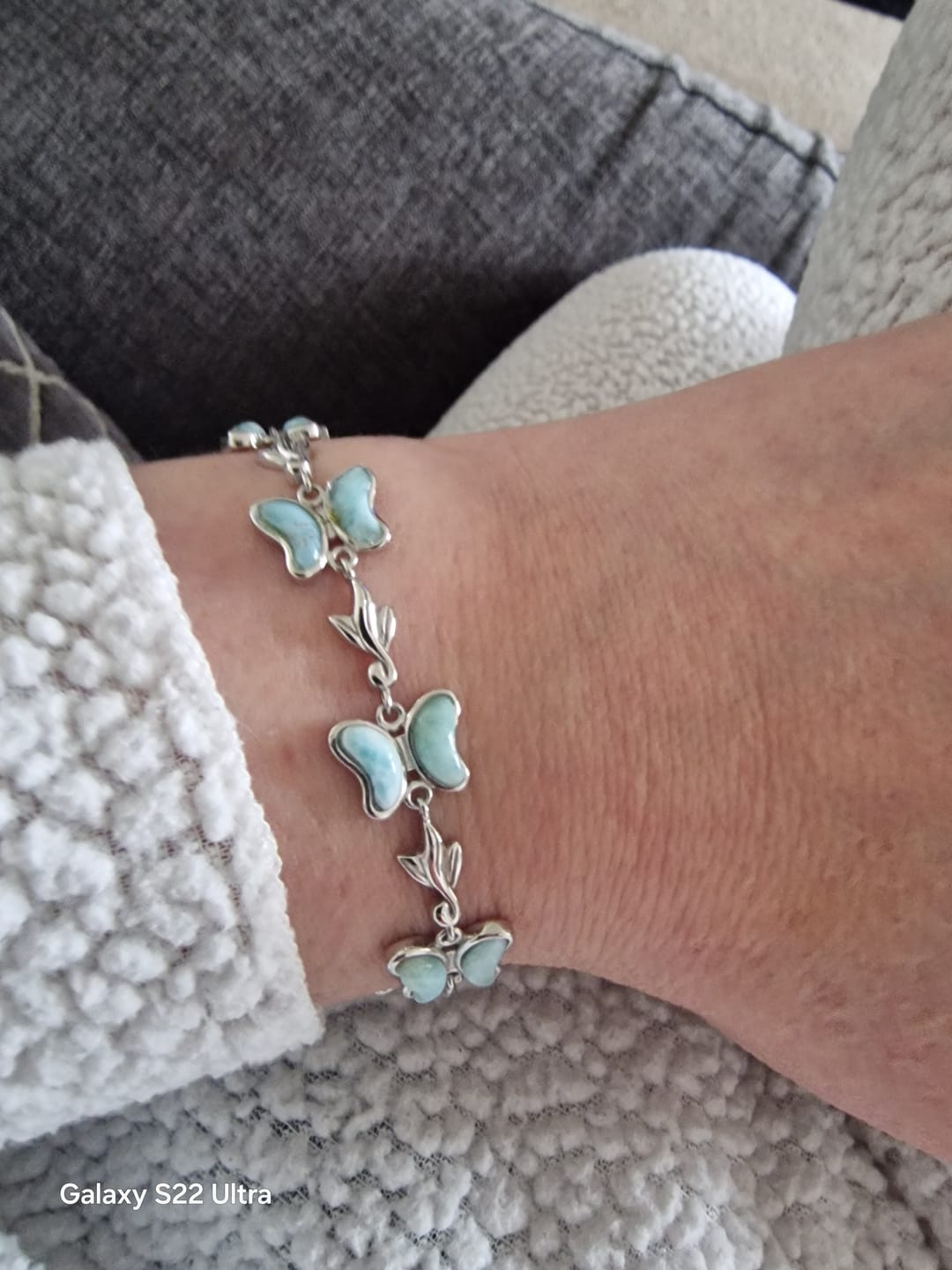Customer photo review of Larimar Butterfly Bracelet