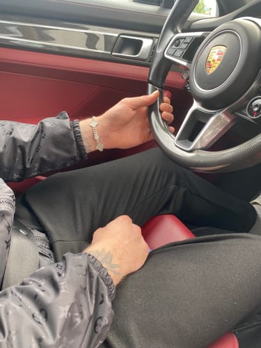 Customer photo review of MOISSANITE CUBAN CLOVER BRACELET.