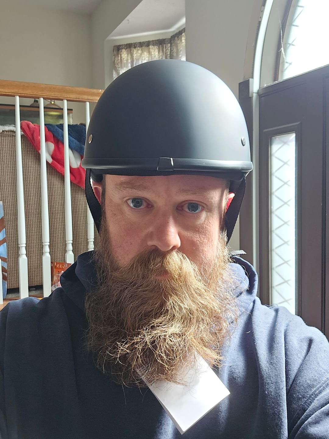 Customer photo review of Smallest & Lightest DOT Reversible Helmet Curved Style - Matte Black