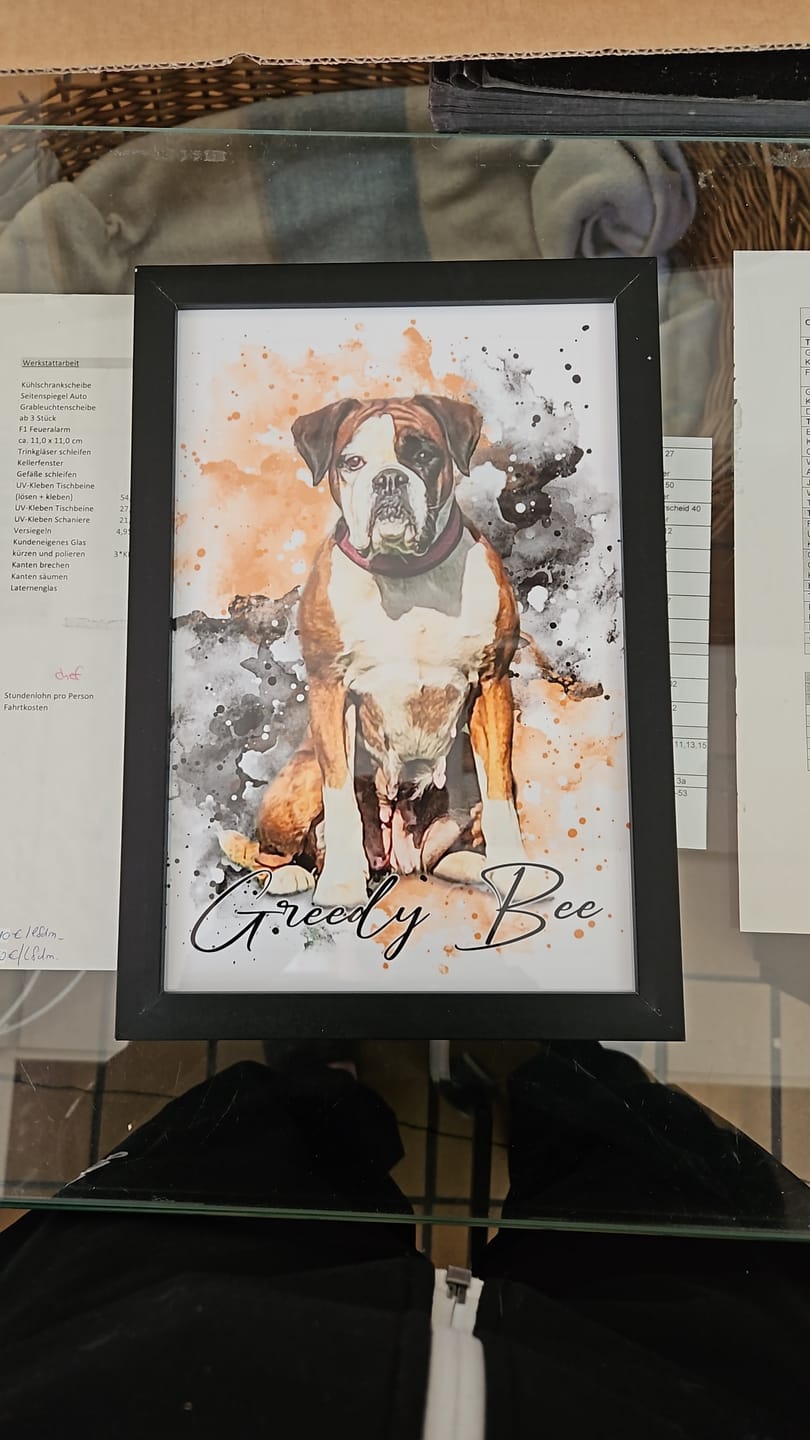 Customer photo review of Tierisches Wasserfarben Hunde Portrait
