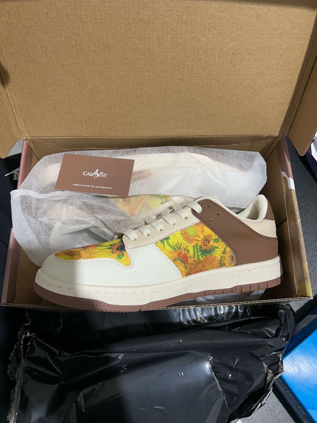 Customer photo review of Van Gogh Almond Blossoms inspired sneakers