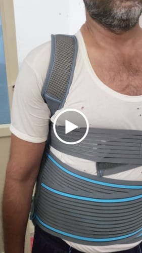 Customer video review of Dorso Lumbar Spinal Brace (Taylor Brace) | Provides Firm Back Support to the Thoracic & Lumbar Spine (Grey)