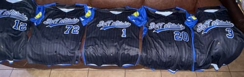 Customer photo review of Custom Full Button Baseball Jersey Personalized Team Uniform Sports Split Shirts
