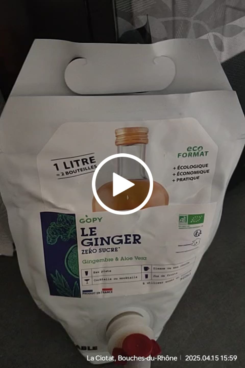 Customer video review of Le Ginger Zéro Sucre Aloe Pouch 1 litre