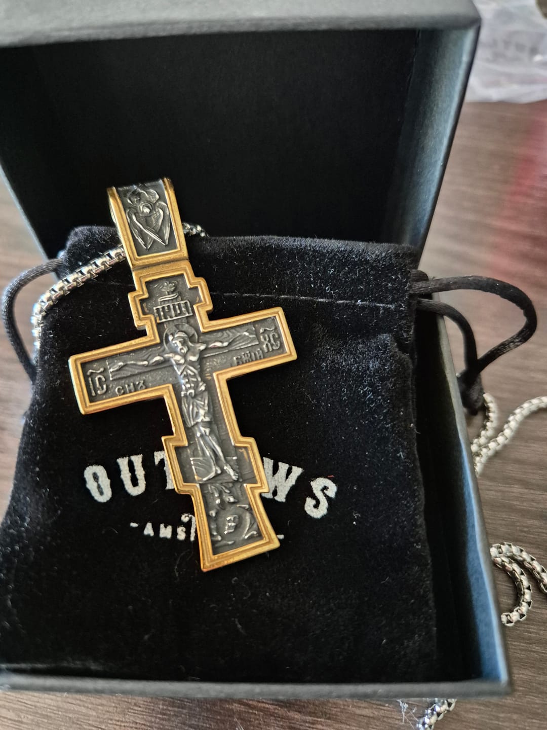 Customer photo review of DARK JESUS CROSS. - GOLD