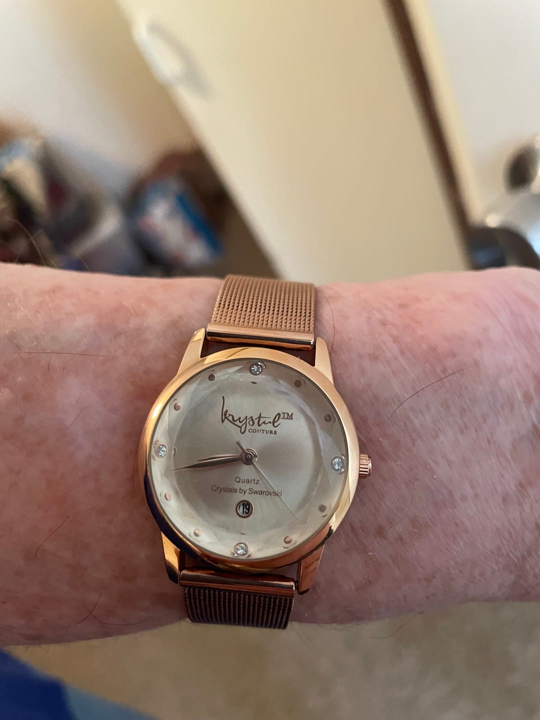 Customer photo review of Krystalline Sleek Rose Gold Watch Embellished With SWAROVSKI® Crystals