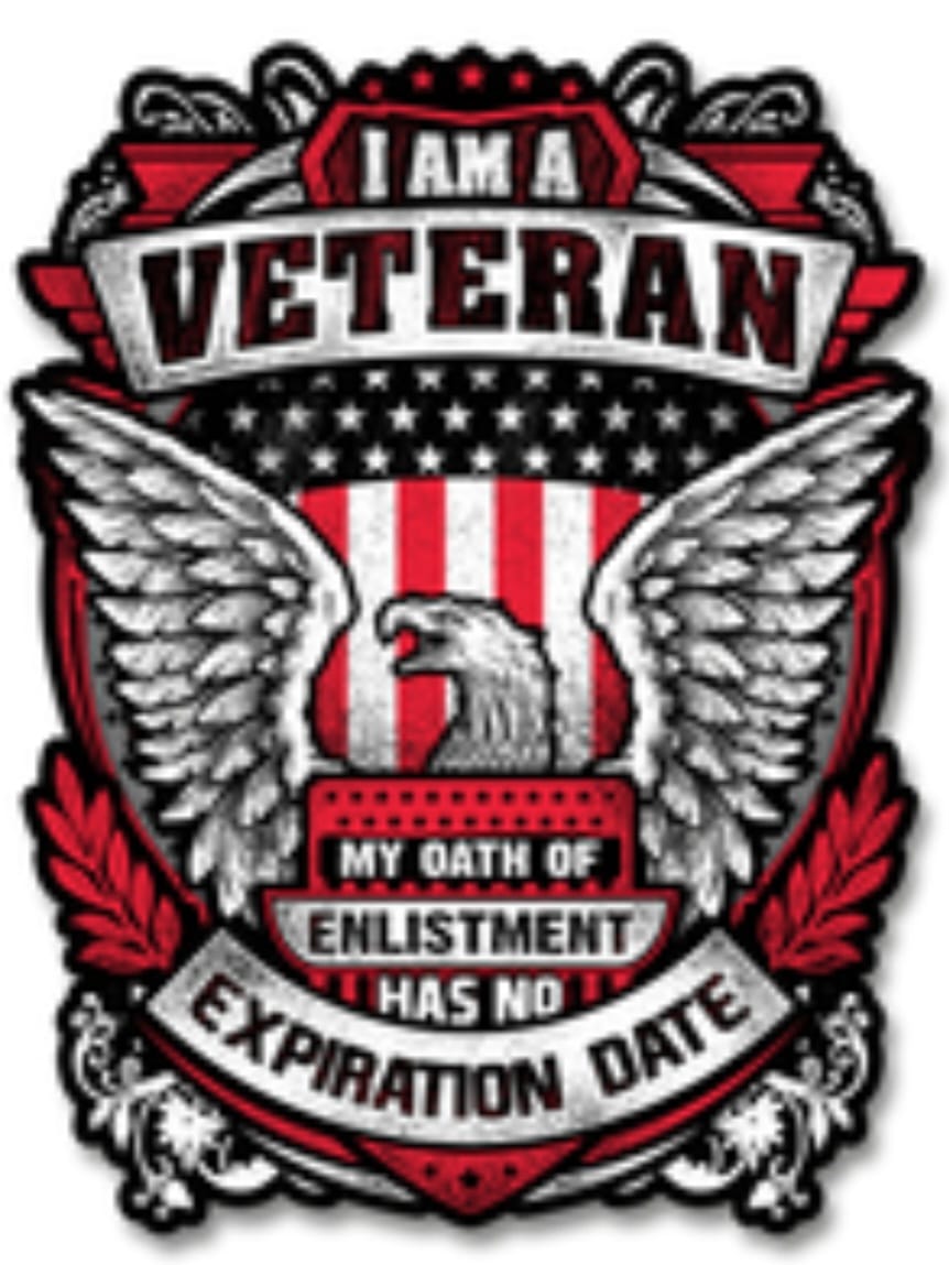 Customer photo review of I Am A Veteran - Eagle Decal