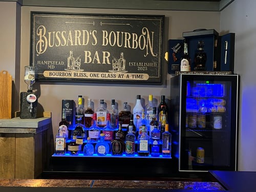 Customer photo review of Bar & Lounge Sign Rustic Basement Bar Wall Décor Personalized Family Name Bar Sign Established Date Bar Sign Home Canvas Bar Wall Decor