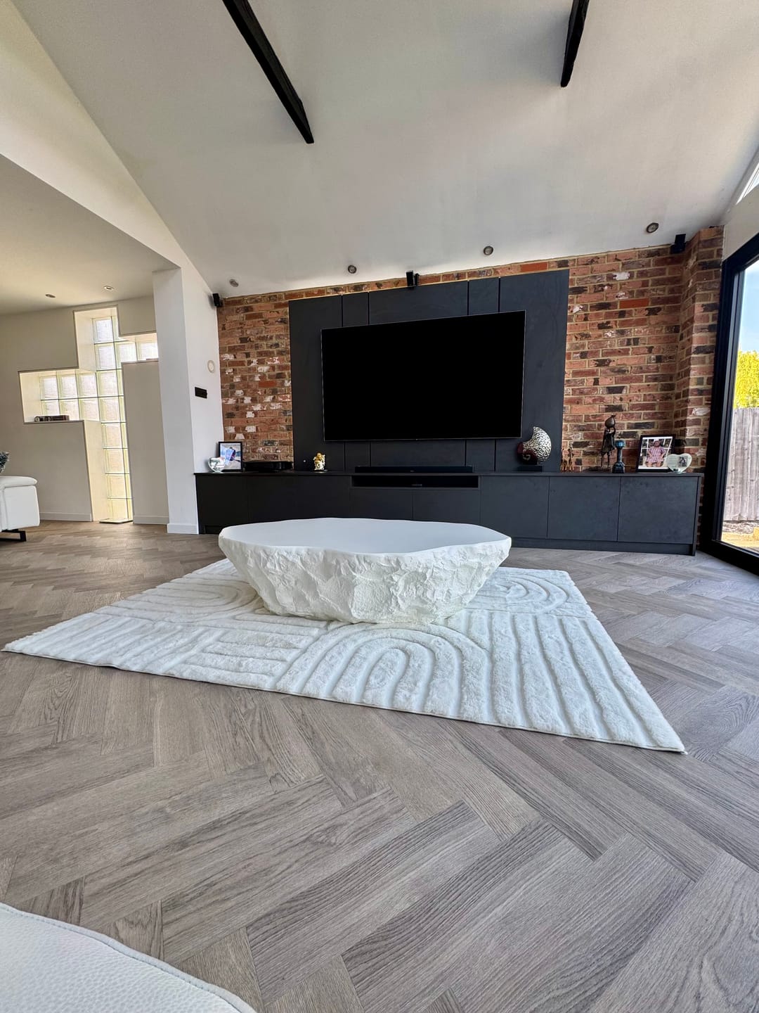 Customer photo review of Crag White Concrete Coffee Table Indoor Or Outdoor