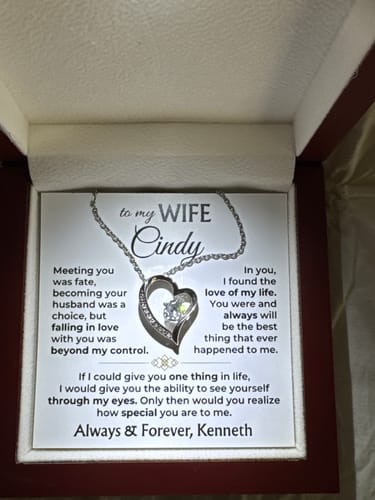 Customer photo review of To My Wife - Forever Love Necklace Gift Set - SS568