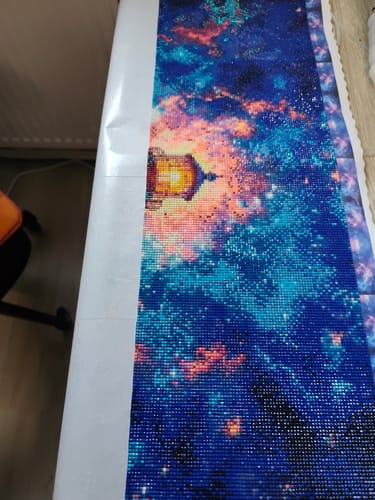 Customer photo review of 5D Diamond Painting AB Steine - Leuchtturm unter Sternenhimmel mit 100 Farben