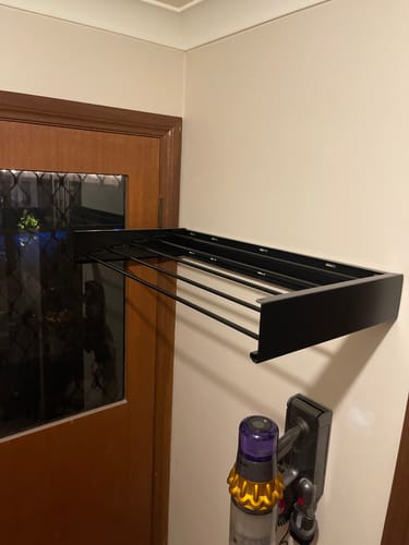 Customer photo review of Wall Mounted Drying Rack - Foldable Indoor and Outdoor Drying Rack
