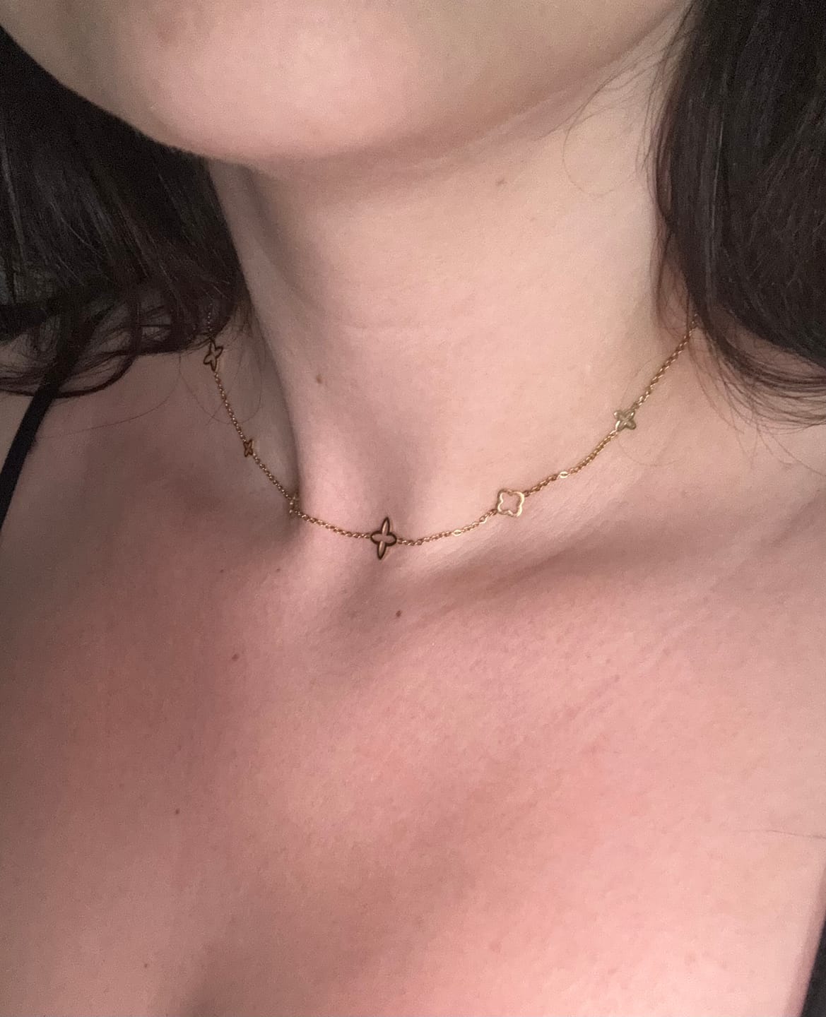 Customer photo review of Fancy Clover Kette | 18K vergoldet