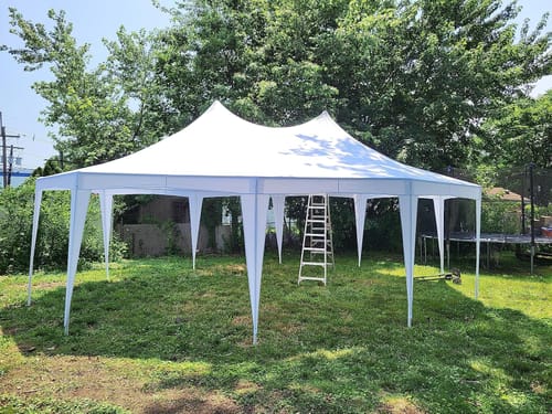 Customer photo review of HOMREST 26x19ft Decagonal Heavy Duty Canopy With 8 Removable Sidewalls 8 Church Windows And 2 Pull Back Doors Outdoor Gazebo Pavilion Shelter Tent For Party