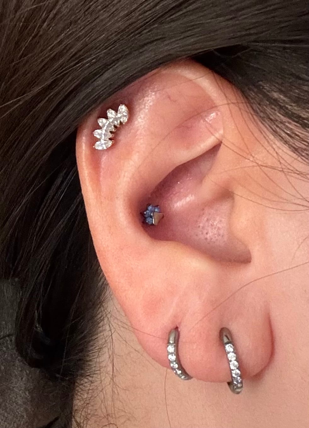 Customer photo review of My Huggies Sparkle Hoop Earrings