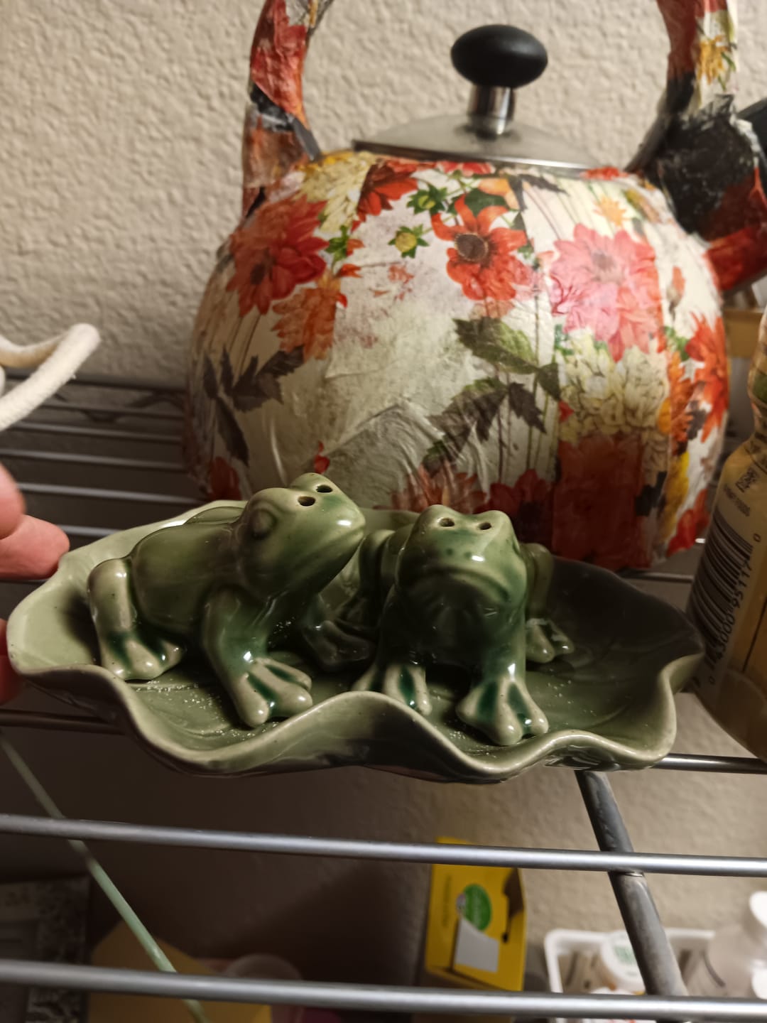 Customer photo review of Frog Salt and Pepper Shakers with Leaf Tray