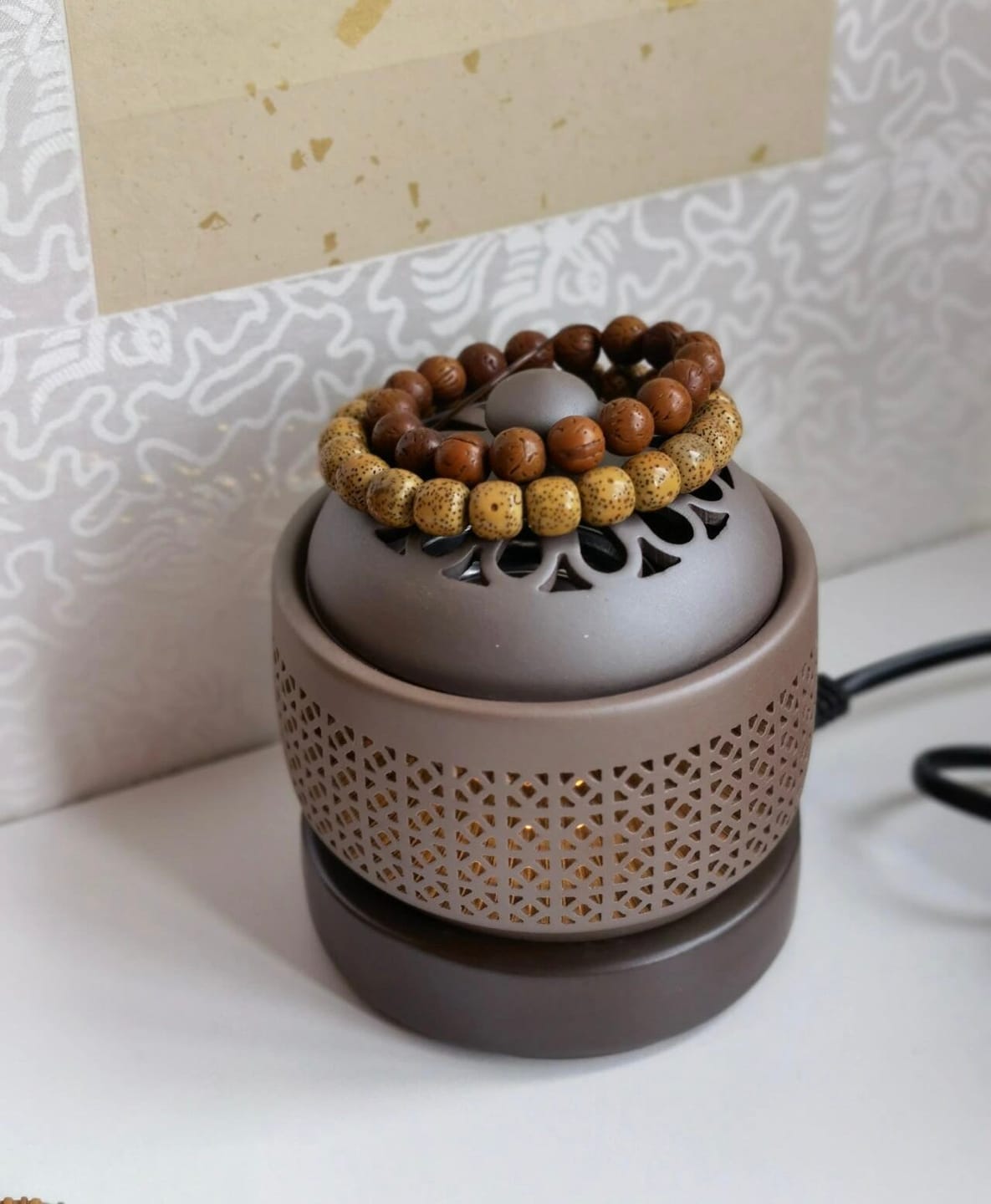 Customer photo review of Electric Oil Incense Powder Burner With Light