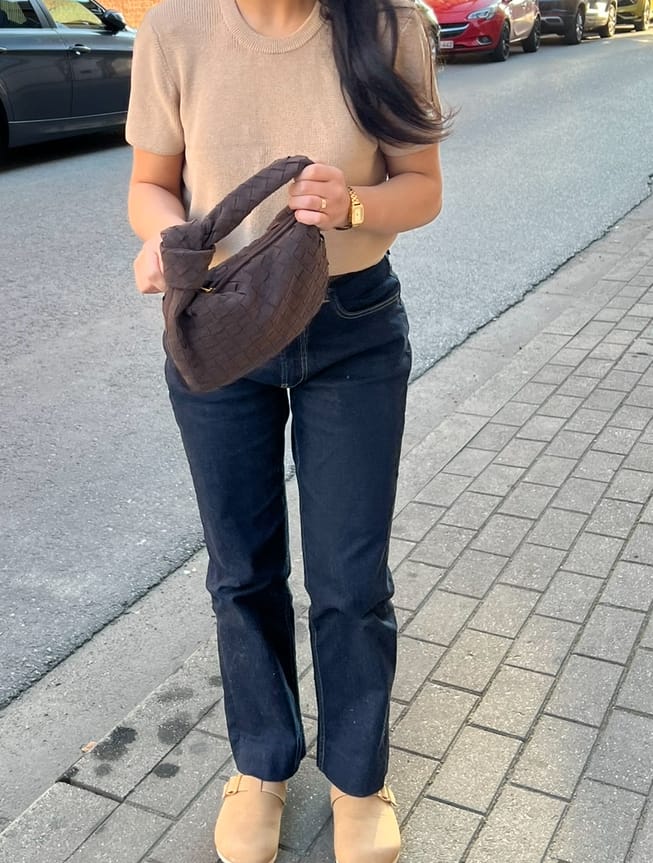 Customer photo review of Woven Bag Mini Suede