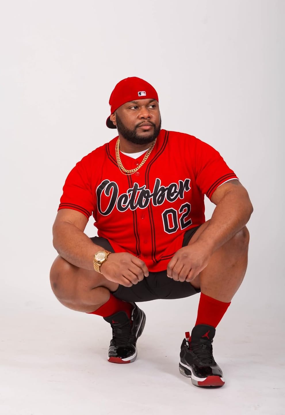 Customer photo review of Custom Red Black-White Solider Classic Style Authentic Baseball Jersey