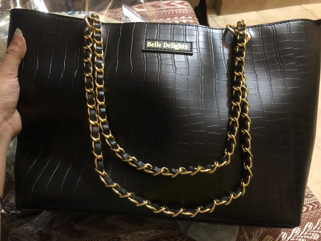 Customer photo review of Black New Wave Tote Bag