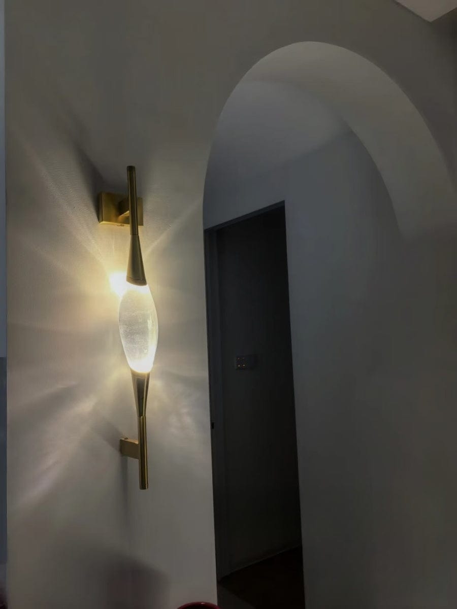 Customer photo review of Elegant Shuttle Crystal Copper Wall Lamp