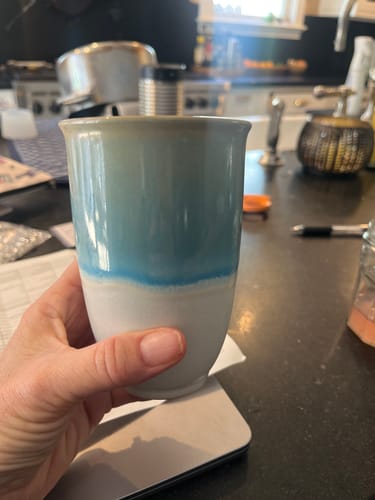 Customer photo review of Coral Pink Cup 12oz (Includes Lid & Band)