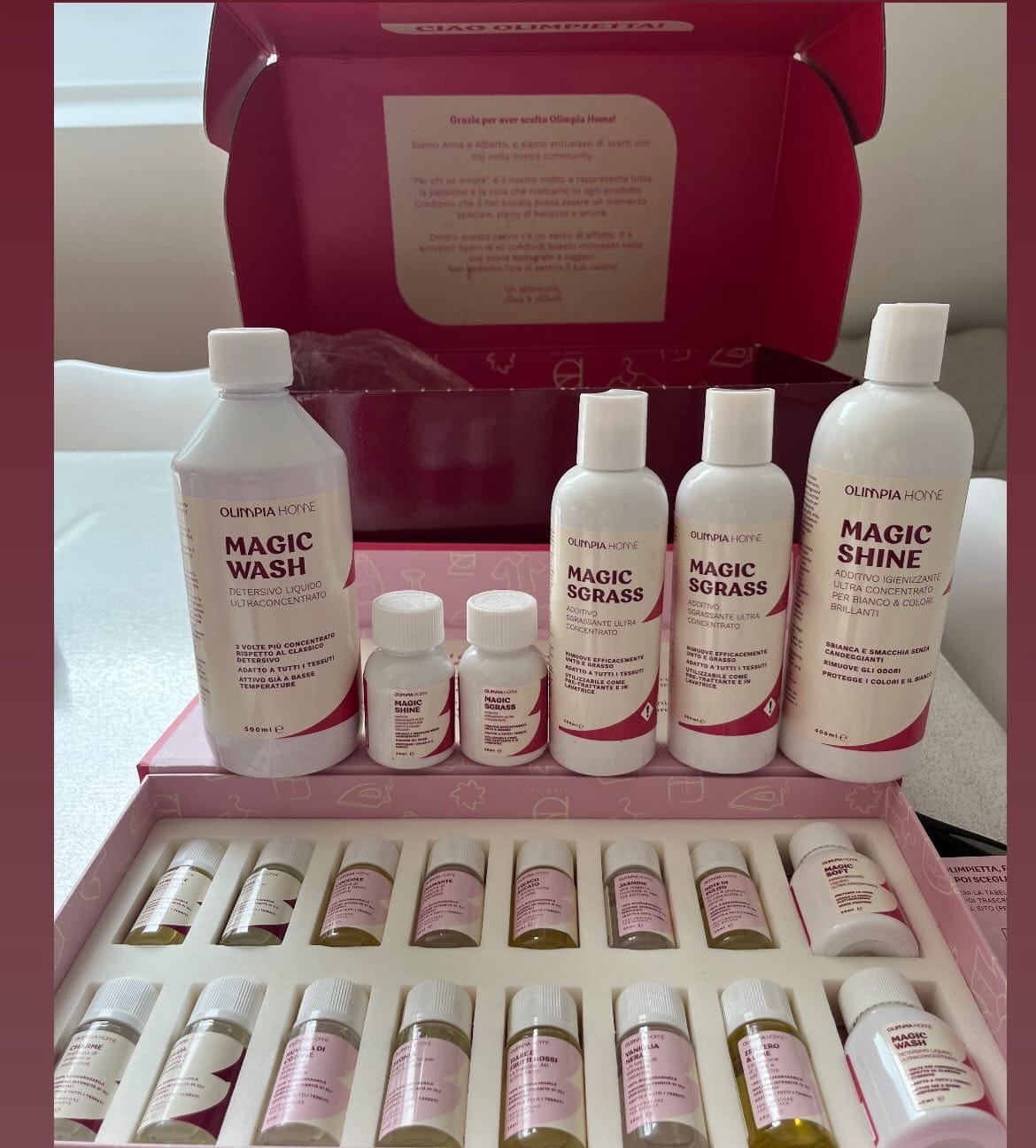 Customer photo review of Discovery Kit Laundry Collection – 14 Fragranze + Magic Wash & Soft