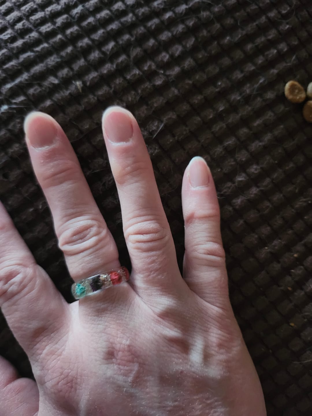 Customer photo review of Wildflower Ring with Cremation Ash