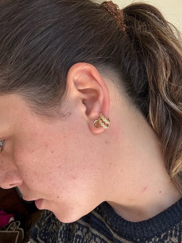 Customer photo review of All-Around Plumeria Hoop