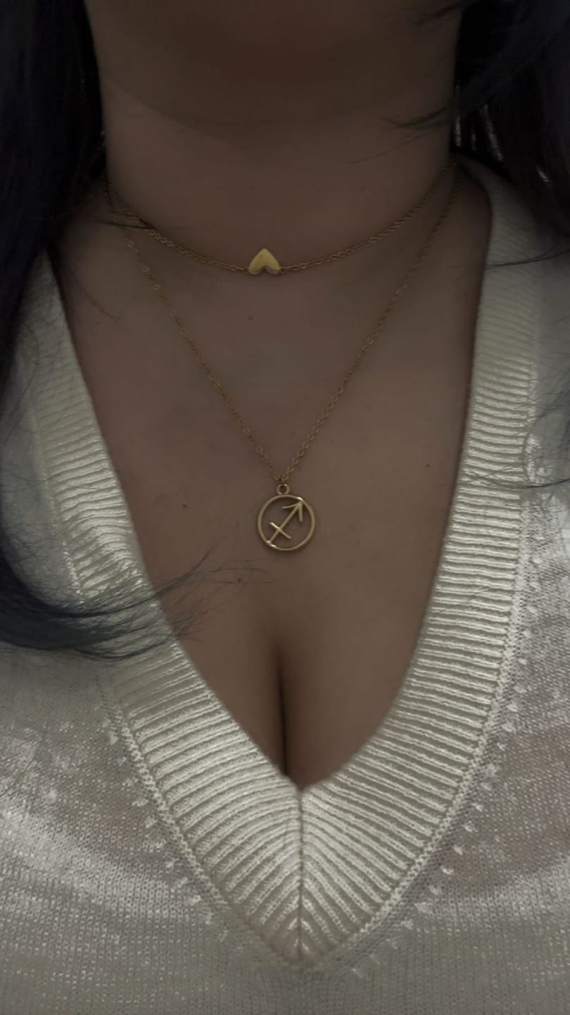 Customer photo review of Zodiac Sign Pendant Necklace