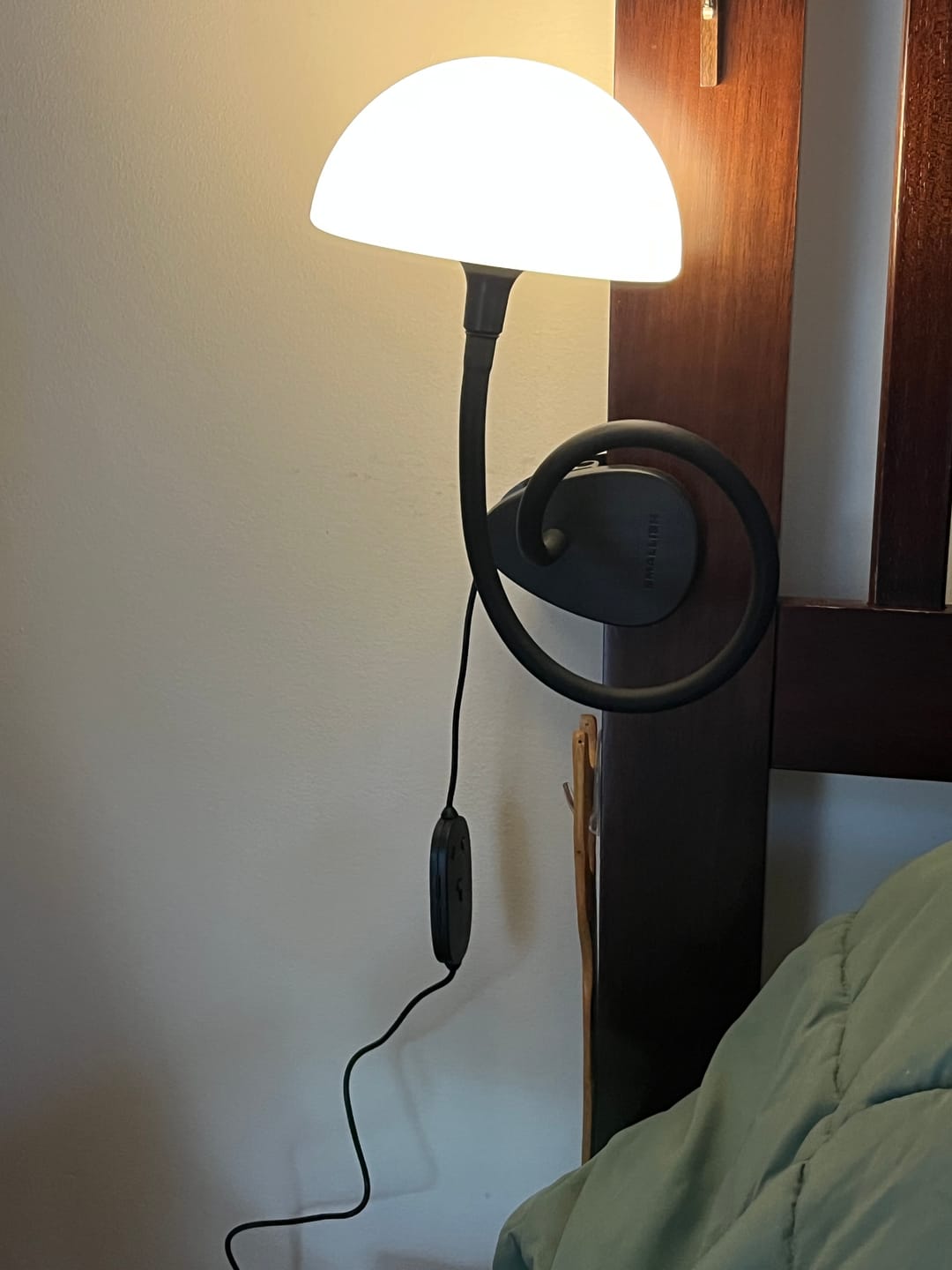 Customer photo review of Shroommate - 3 in 1 Clip On Light and Bedside Table Lamp