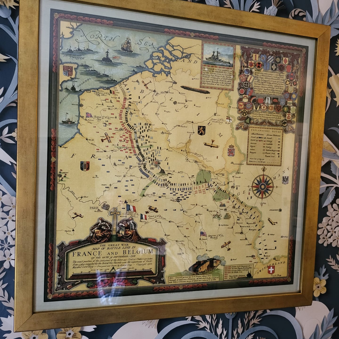 Customer photo review of Old Map of The Great War, WW1 - England, France, Germany, Belgium, Flanders Battle Lines