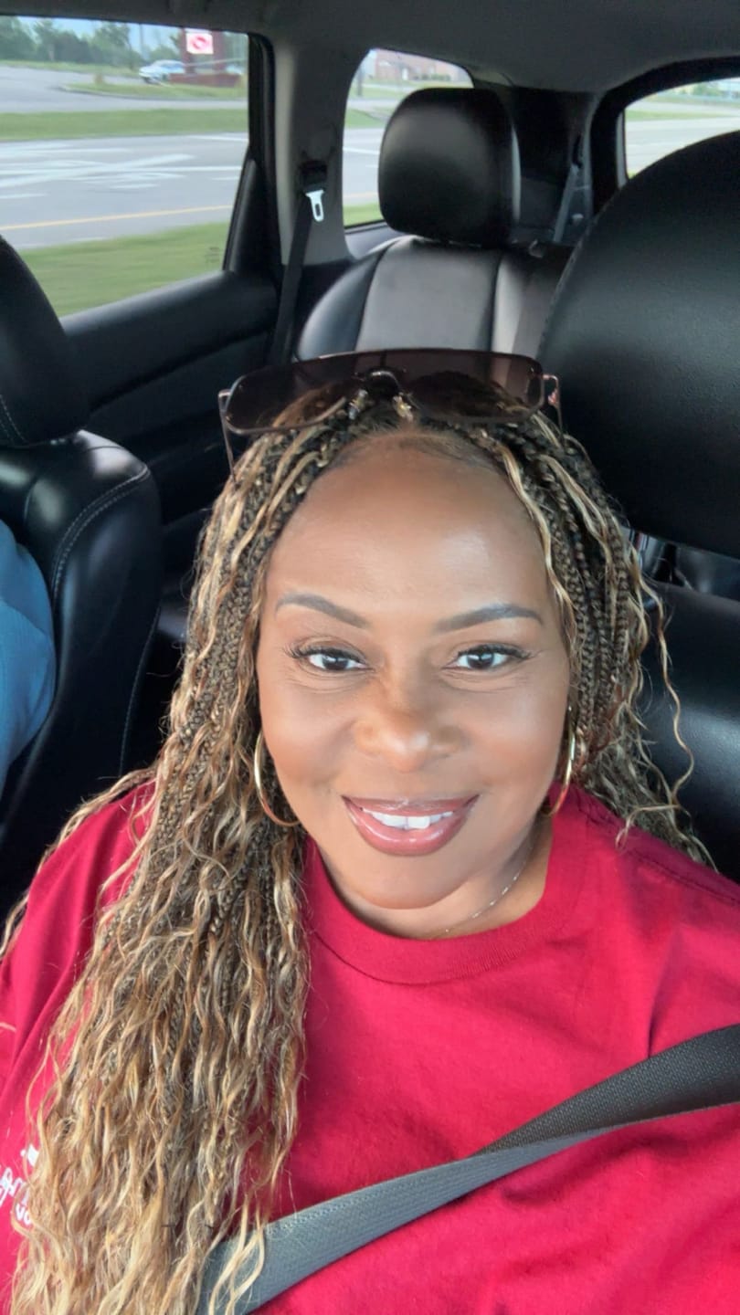 Customer photo review of 24" Swiss HD Full Lace Lightweight Human Hair Curls Boho Box Braided Wig