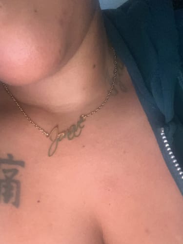Customer photo review of Personalized Script Necklace