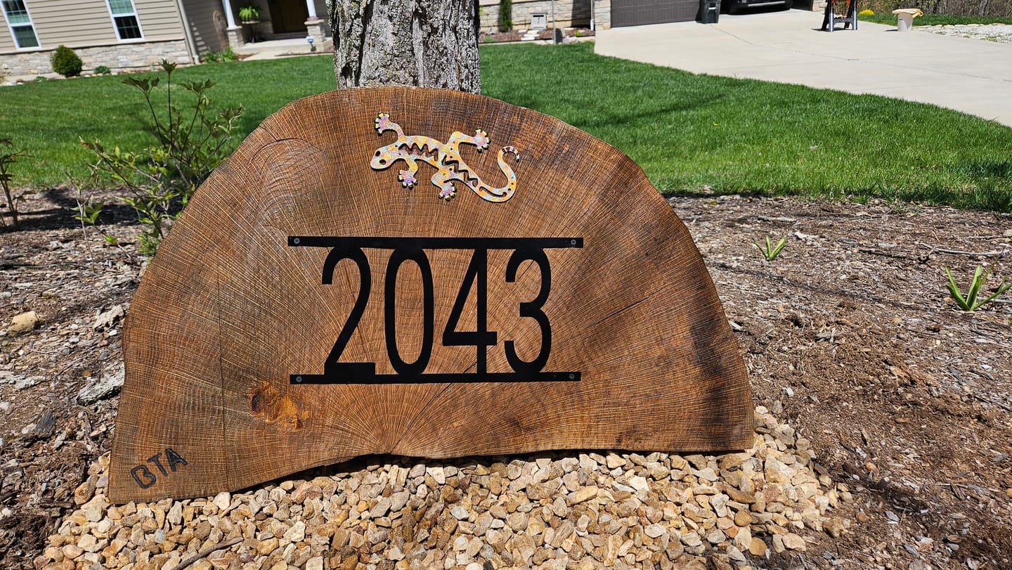 Customer photo review of Simple Address Plaque - 3 Sizes - Address Numbers for Outside