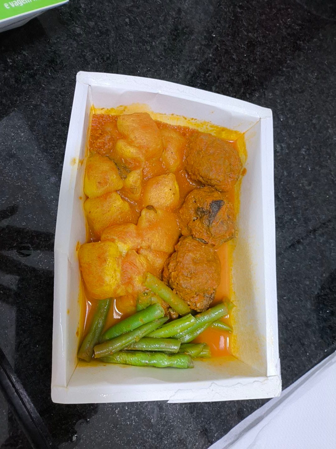 Customer photo review of Almôndegas de Carne, Nhoque de Mandioquinha e Vagem