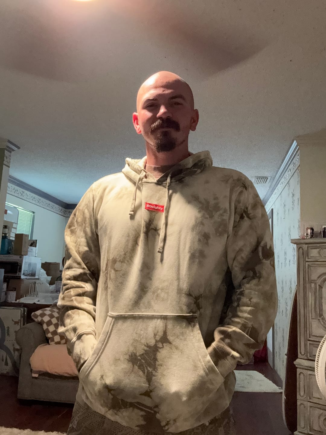 Customer photo review of 80Eighty® Tie Dye Olive Hoodie