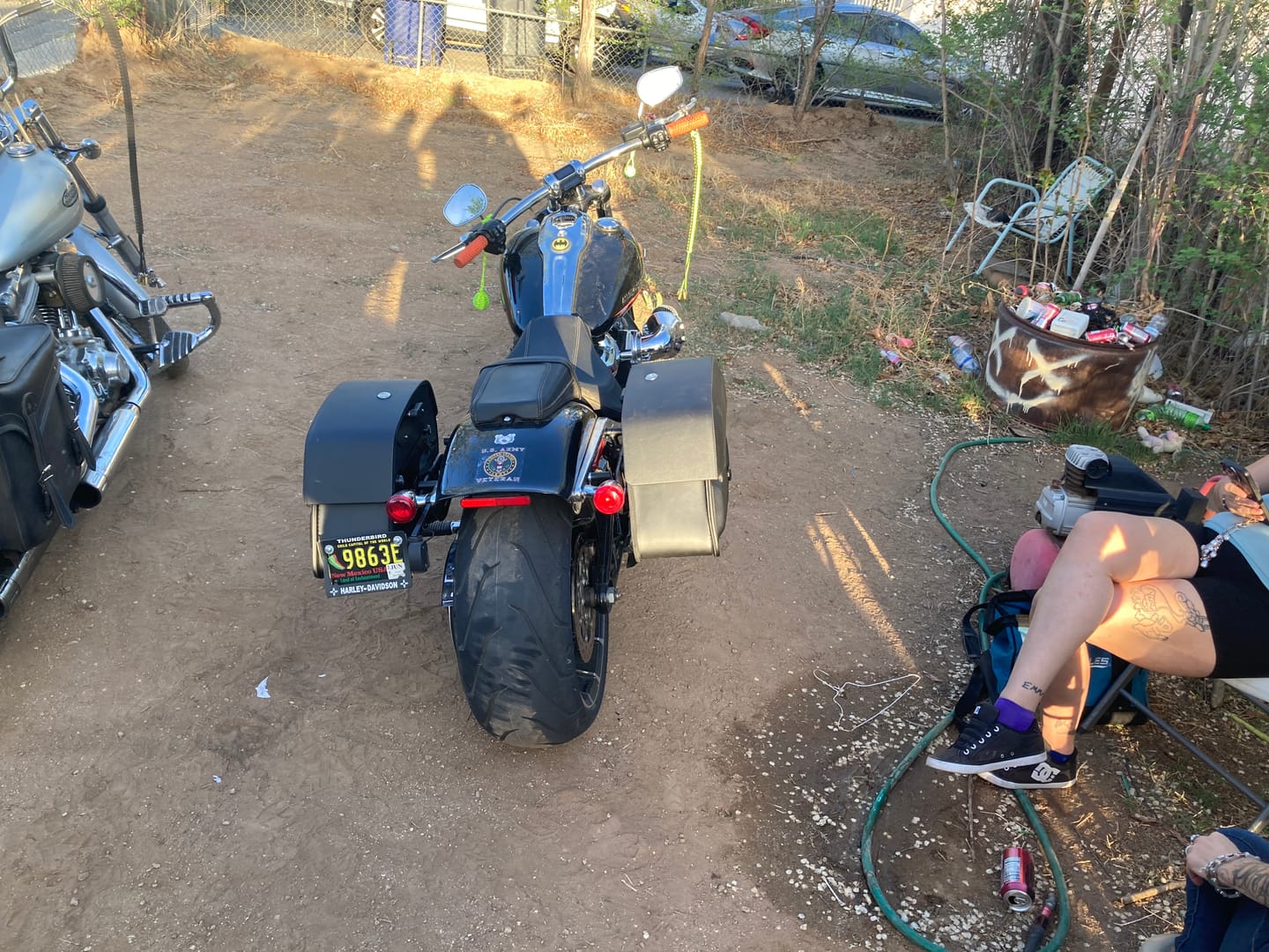 Customer photo review of 28L - Pantheon Medium Quick Mount Harley Softail Breakout FXBR/S Motorcycle Saddlebags