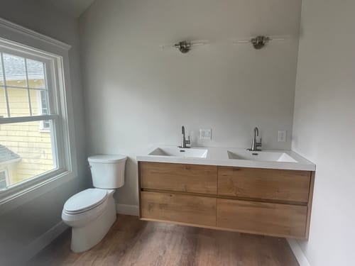 Customer photo review of Sottile Floating Vanity (24"-150")