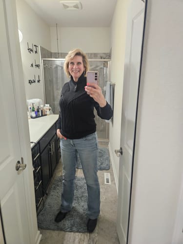 Customer photo review of Cozy-Rib Pullover (7 Designs)