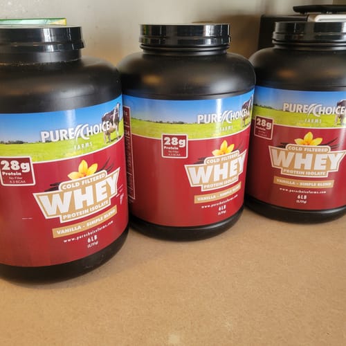 Customer photo review of Whey Protein Isolate with Organic Vanilla