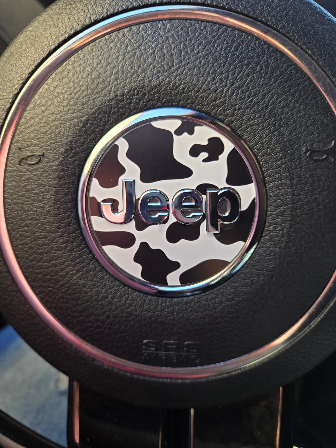 Customer photo review of Animal Print Steering Wheel Decal for Jeep