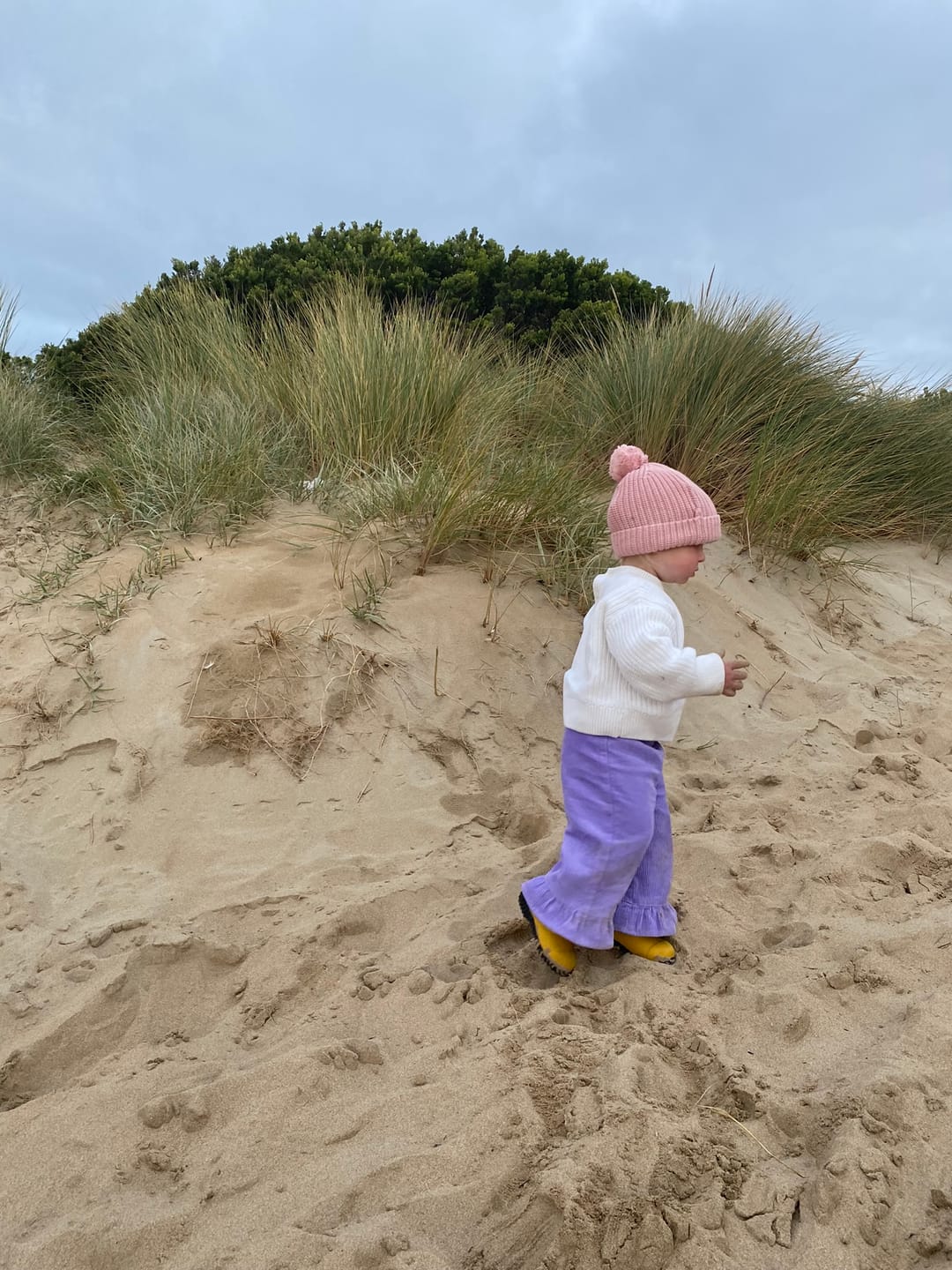 Customer photo review of Grown ~ Organic Frill Cord Pant Iris