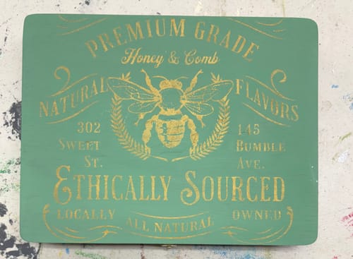 Customer photo review of Words Like Honey - Mesh Stencil 12x18